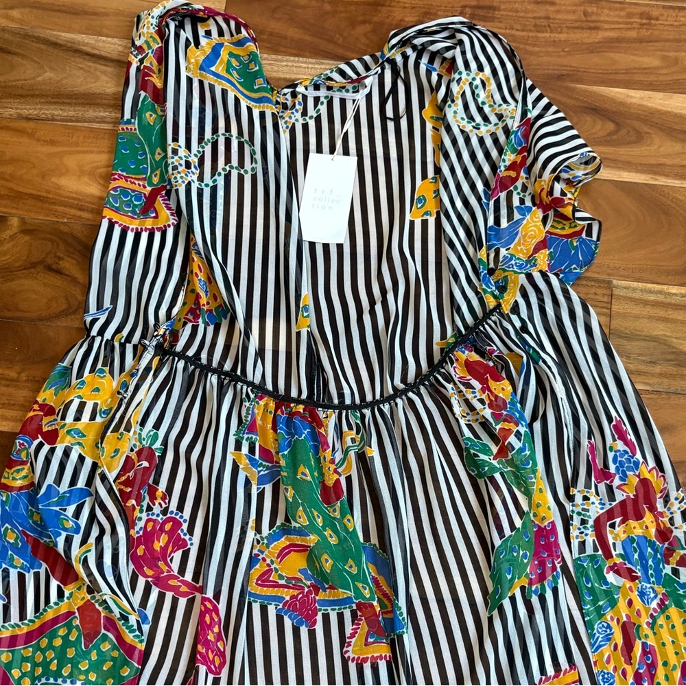 NWT Zara Striped Beach Cover-Up M - Picture 11 of 16